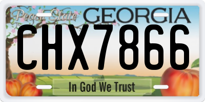 GA license plate CHX7866