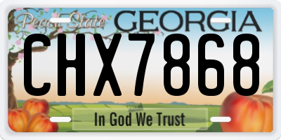 GA license plate CHX7868