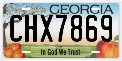 GA license plate CHX7869