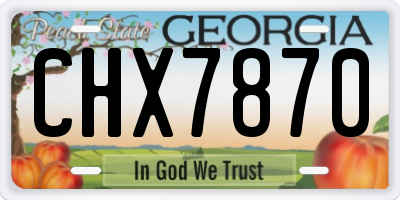 GA license plate CHX7870