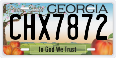 GA license plate CHX7872