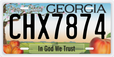 GA license plate CHX7874