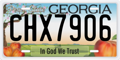 GA license plate CHX7906