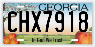 GA license plate CHX7918