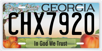 GA license plate CHX7920