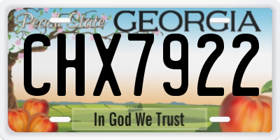 GA license plate CHX7922