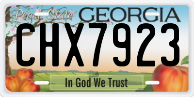 GA license plate CHX7923