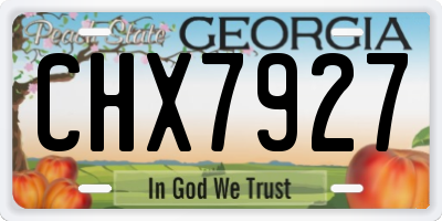 GA license plate CHX7927