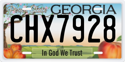 GA license plate CHX7928
