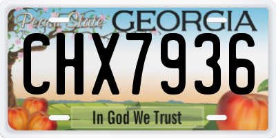 GA license plate CHX7936