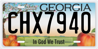 GA license plate CHX7940