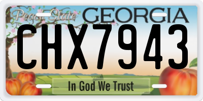 GA license plate CHX7943