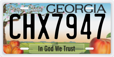 GA license plate CHX7947