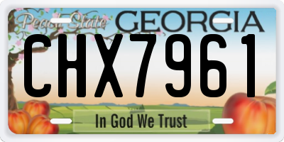 GA license plate CHX7961