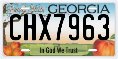 GA license plate CHX7963