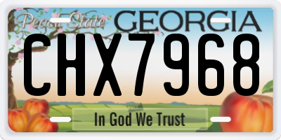GA license plate CHX7968