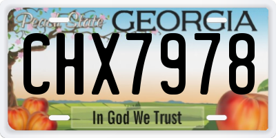 GA license plate CHX7978