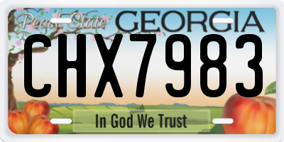 GA license plate CHX7983