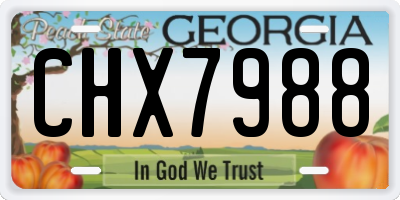GA license plate CHX7988