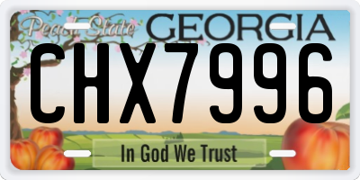 GA license plate CHX7996