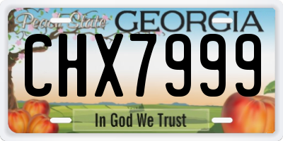 GA license plate CHX7999
