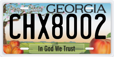 GA license plate CHX8002