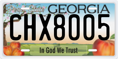 GA license plate CHX8005