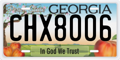 GA license plate CHX8006