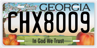 GA license plate CHX8009