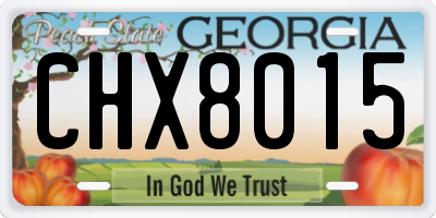 GA license plate CHX8015