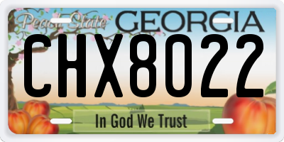 GA license plate CHX8022