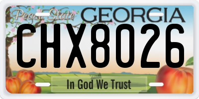 GA license plate CHX8026