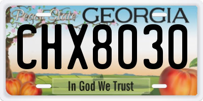 GA license plate CHX8030