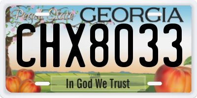 GA license plate CHX8033