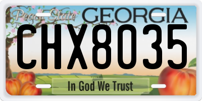 GA license plate CHX8035