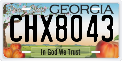 GA license plate CHX8043