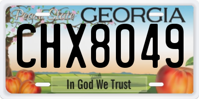 GA license plate CHX8049