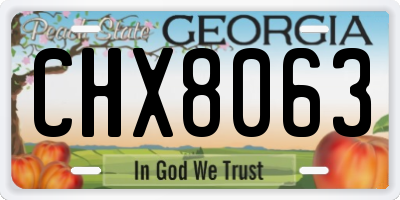 GA license plate CHX8063
