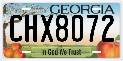 GA license plate CHX8072