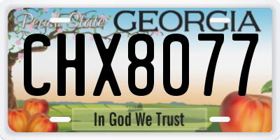 GA license plate CHX8077