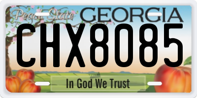 GA license plate CHX8085