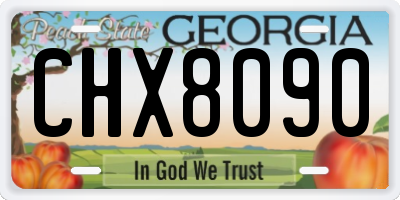 GA license plate CHX8090