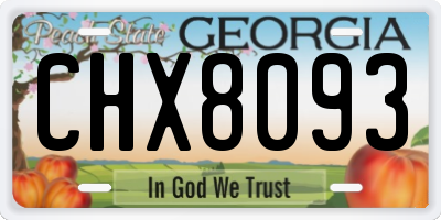 GA license plate CHX8093