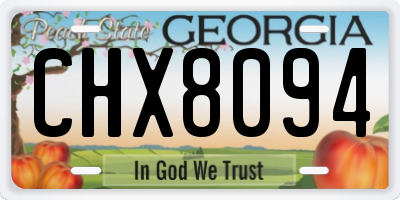 GA license plate CHX8094