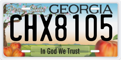 GA license plate CHX8105