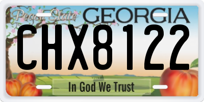 GA license plate CHX8122