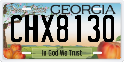 GA license plate CHX8130