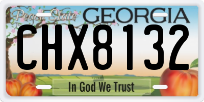 GA license plate CHX8132