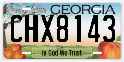 GA license plate CHX8143