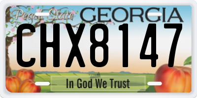 GA license plate CHX8147